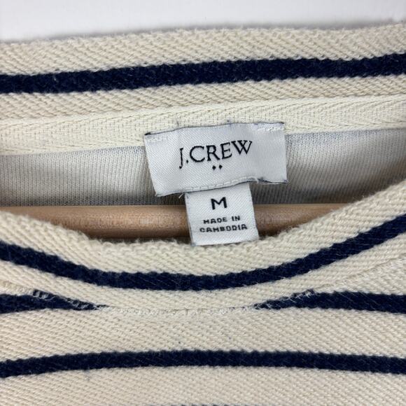 J.Crew Factory Striped raglan crewneck sweatshirt BS219 Nautical Preppy - Picture 7 of 9